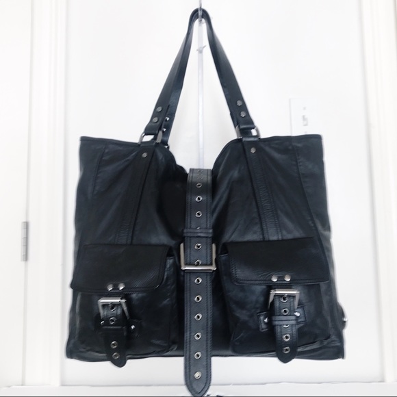 Mulberry Handbags - Mulberry XL Roxanne A4 Black Leather Tote Shopper